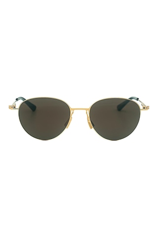 Bottega Veneta Bv 1268s 002 51 Unisex Oval Gold Metal Güneş Gözlüğü
