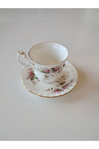 Lavender Rose Bone China England Antika Duble Boy Kahve Fincanı Lavanta Lavanta