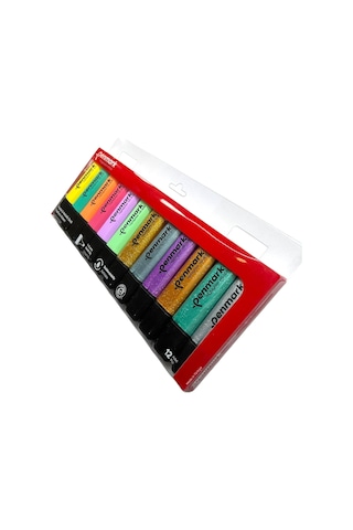 Penmark Fosforlu Kalem 12'li Asetat Karışık Renk 6 Pastel + 6 Simli 6863181701861 Hs-505-12ps 709696 Çok Renkli