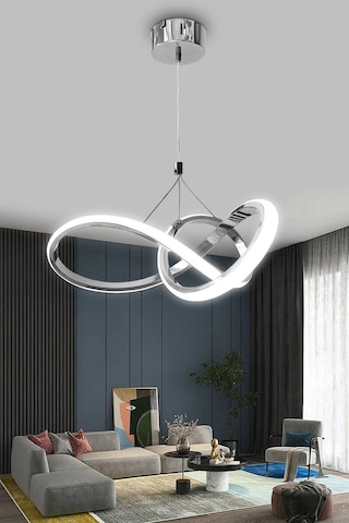 3 Renk Krom Modern Sarkıt Led Avize 3 Mod Krom