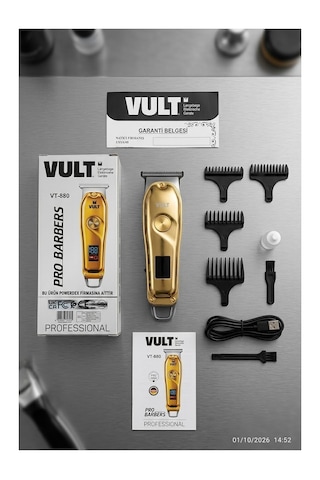 Vult Vt-880 Şarjlı Saç Sakal Ense Epilasyon Öncesi Tüm Vücut Tıraş Makinesi Professıonal Clipper Dijital Ekran 120 Dk