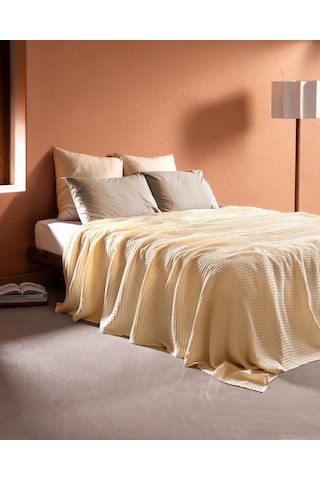 Madame Coco Avril Tek Kişilik Pamuklu Ecocell Lüks Pike - Gold 8684427029886 Sarı