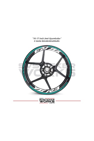 Yamaha Yzf-r3 Yazılı Jant Sticker Dış Ve İç Set Sticker Jant Şeridi Turkuaz