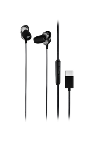 Lecoo EH102 Kablolu Type-C Kulak İçi Mikrofonlu Dual Driver Kulaklık Siyah