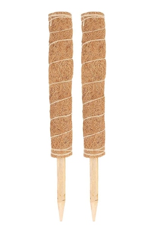 Symbee 45cm Hindistan Cevizi Kabuğu Kardeşot Stütünü, Bitki Tırmanma Desteği, Lifli Ve Kolay Kullanım, 2 Adet