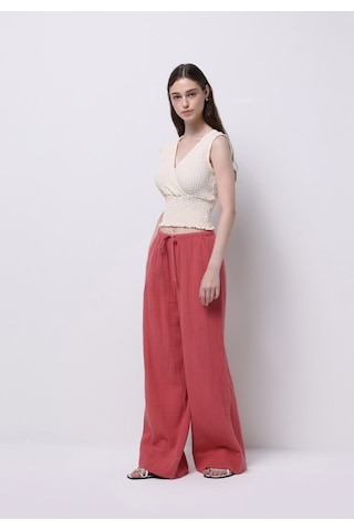 Colin's Colins Regular Fit Yüksel Bel Geniş Paça Kadın Pembe Pantolon Cl1074661 Q1.v1 Prs Pembe