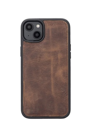 Apple İphone 14 Plus Uyumlu Deri Cüzdanlı Kılıf Mwwn G2 Kahve