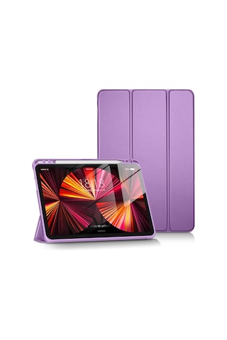 Newface Apple İpad Pro 11 2024 Kılıf Tablet Smart Kılıf - Lila Arka Kapak
