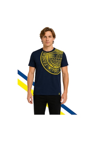 Fenerium Fenerbahçe Erkek Trıbun Halftone Logolu Tshırt Şal Uv Kutulu Lacivert