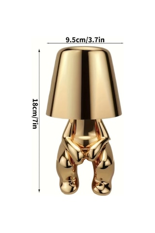 Willowhaven Golden Mr Who-f 1 Adet Modern Altın Ve Gümüş Thinker Masa Lambası Usb Portlu 3 Yönlü Ayarlanabilir Led Yatak Odası Oturma Odası Ofis Füme