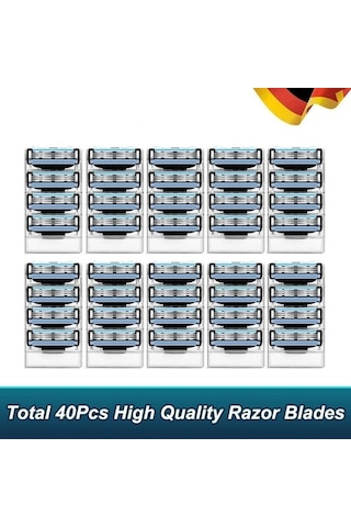 Joyhub 40 Adet Gillette Mach3 Turbo Uyumlu Tıraş Bıçağı Başlığı - Erkekler İçin Güvenli Tıraş Seti Renkli Tıraş Makinesi Eleği Hwxl00