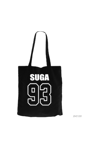 Bts Suga 93 Siyah Kanvas Bez Çanta