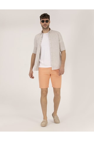 Pierre Cardin Erkek Turuncu Dokuma Şort 50264863-vr051 Turuncu