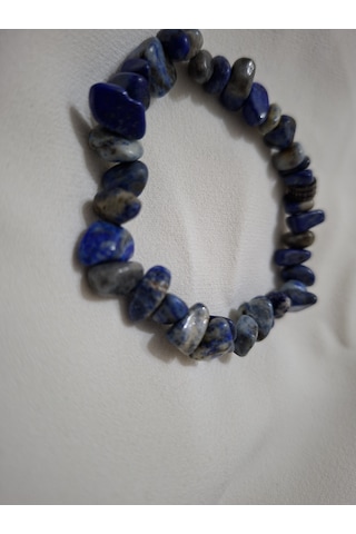 Sertifikalı Lapis Lazuli Kırık Taş Doğal Taş Bileklik Hediyeli Ve Kutulu Mavi