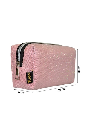 Yuga Kalem Çantası Simli Açık Pembe