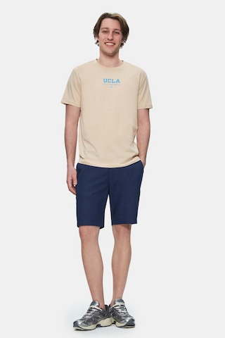 Ucla Sherman Sütlü Kahve Bisiklet Yaka Baskılı Standard Fit Erkek Tshirt Sütlü Kahve Sütlü Kahverengi