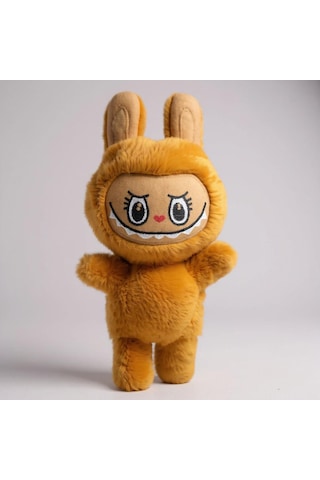 Mini Tavşan Kostümlü Labubu Peluş Oyuncak - Sarı