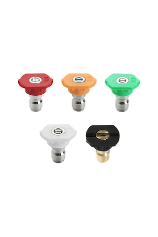 Youmex 5'li Basınçlı Yıkama Nozul Seti - 0,15,25,40 Derece + Köpük Nozulu - Hızlı Bağlantı