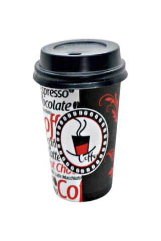 8 oz Siyah Beyaz Kapaklı Americano Kahve Bardak 250 ml 100 Adet