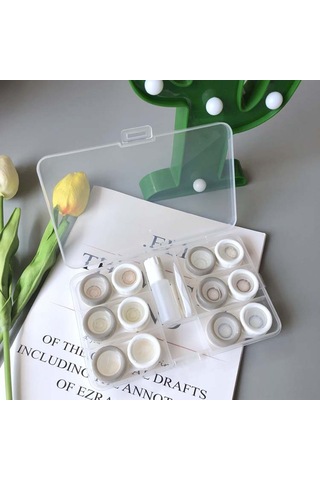 Vkemall 6 Çift Lens Kabı Seti - Çözüm Şişesi, Pens Ve Emme Çubuğu İle Seyahat Dostu