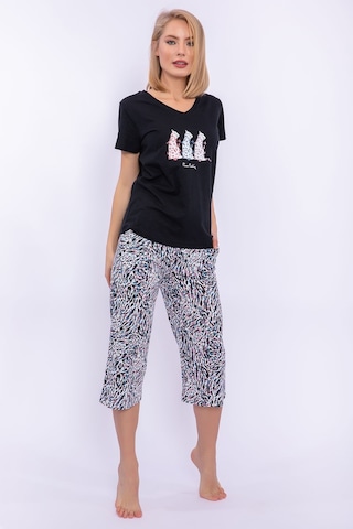 Pierre Cardin Leopard Siyah Kadın Kapri Takım 5274-29379 Siyah