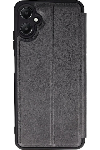 Samsung Uyumlu Galaxy A05 Kapaklı Kılıf İçi Süet Kaplı Ve Kartlıklı Pu Deri Kapak Ryc/flip Cover Siyah