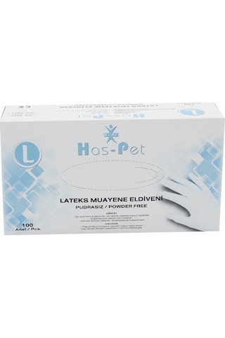 Has-Pet Pudrasız Lateks Muayene Eldiveni 100'lü x 20 Kutu