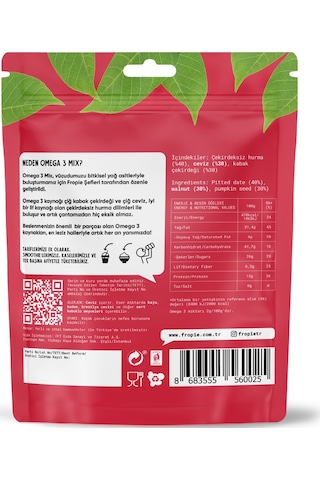 Fropie Karışık Kuruyemiş - Omega 3 Mix 3 x 75 G