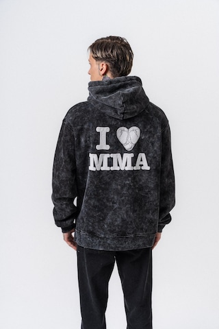 Respire Erkek Mma Baskılı Kapüşonlu Oversize Hoodie Siyah