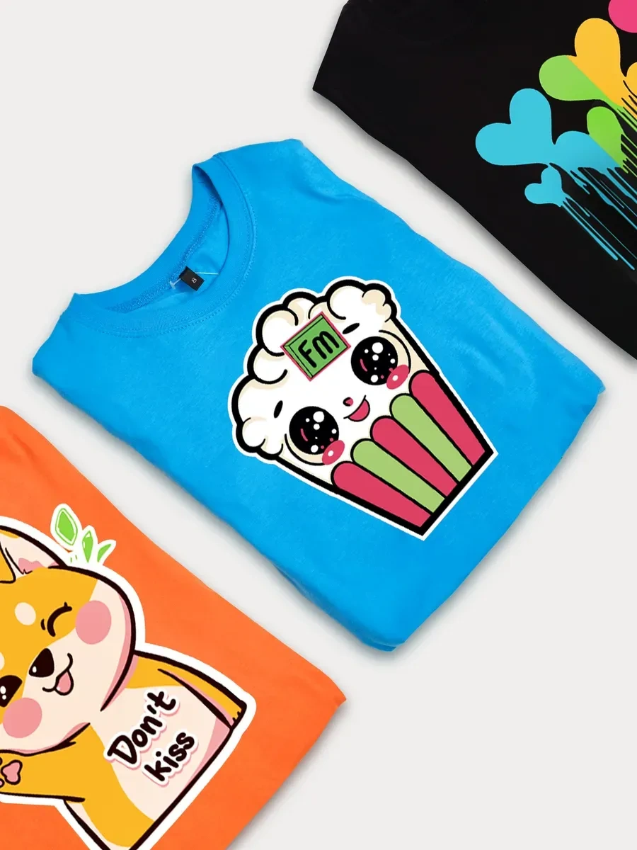 Follow Me Kız Çocukları İçin 5'li Tişört Seti 336376132 Pembe