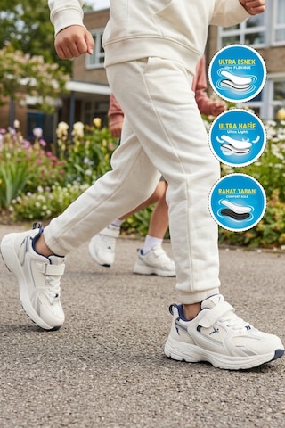 Cool Beyaz Fileli Hafif Esnek Unisex Çocuk Spor Ayakkabı Terra F