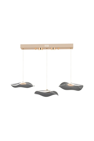Jolie 3'lü Sıralı 3 Renkli 26 Watt Gold Kristal Ledli Modern Oturma Odası Salon Sarkıt Avize