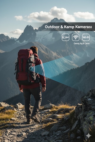 Kablosuz Mini Outdoor Kamera Hd 1080p Wi-fi Bağlantılı Kamp Ve Seyahat Kamerası Siyah