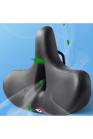 Jeemson Ergonomik Bisiklet Koltuğu: Geniş Konforlu Yumuşak Sünger, Çift Şok Emici Top, Erkek/kadın İçin, Dağ/şehir Bisikletleri İçin Siyah Orta Boy Siyah