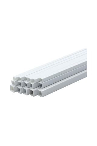Plastik Beyaz Içi Boş Kare Çıta 8X8Mm 50Cm 5 Adet Plastik Beyaz Içi Boş Kare Çıta 8X8Mm 50Cm 5 Adet