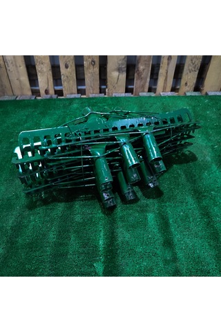 Takviyeli Tırmık 20 Dişli Metal Bahçe Tırmığı Çim Toprak Taş Toplama Tırmığı