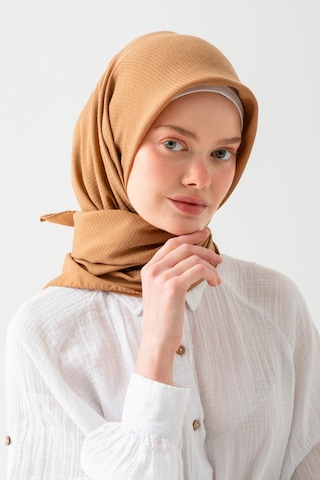 Nisanca Soft Pamuk Jakarlı Eşarp Doğal Dokulu, Hafif Ve Nefes Alan Kumaş- Bambu Kraş Eşarp Yumuşak Dokulu Düz Renk Eşarp, Tesettür Eşarp Sütlü Kahve