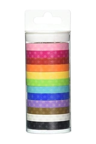 Doodlebug 4802 Monokromatik Washi Bant 12 Paket , 8 Mm X 12 Yd 1