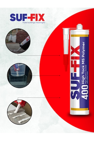 Suf-fix 400 Silikonize Akrilik Mastik 290 Ml Boyanabilir, Beyaz