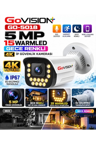 Go Vision 28'li Güvenlik Ip Kamera Seti - 5mp Dış Mekan Kamera, 3.6mm Lens, H.265, Poe, Warm Led Gece Görüşlü