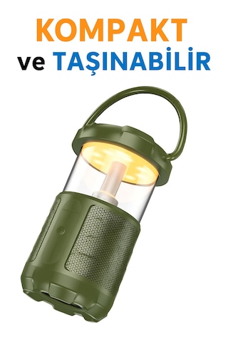 Kamp Lambası Ve Bluetooth Speaker Işıklı Kablosuz El Tutamaçlı Kampta Tatilde Tatilde Ofis Ve Ev