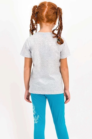 Karlar Ülkesi - Frozen Lisanslı Karmelanj Bisiklet Yaka Kız Çocuk Tayt Pijama Takım 5274-19916 Kar Melanj