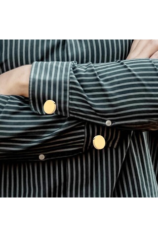 Suntek Erkek Kol Düğmeleri Yuvarlak Kol Düğmeleri Düğün Altın Gül