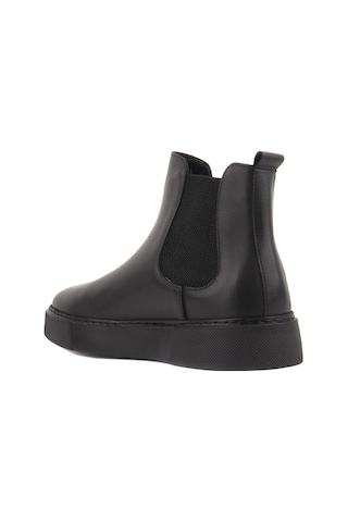 Shoetyle - Siyah Hakiki Deri Erkek Chelsea Bot - Siyah Taban - 250-041 -1163 Siyah