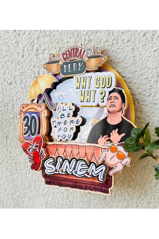 Friends Temalı İsme Özel Doğum Günü Pasta Süsü