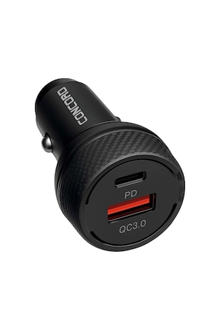 Concord C-777 55w Usb Type-c Qc 3.0 Pd 30w Araç Çakmaklık Hızlı Şarj