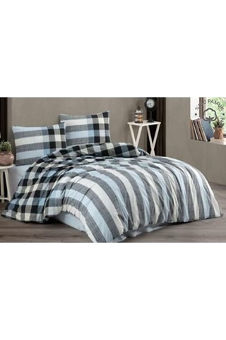 Kristal Ranforce Kapitoneli Nevresim Takımı Çift Kişilik Solar Bej