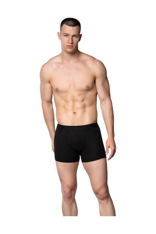Kit İç Giyim Gümüş 2'li Likralı Erkek Boxer Siyah