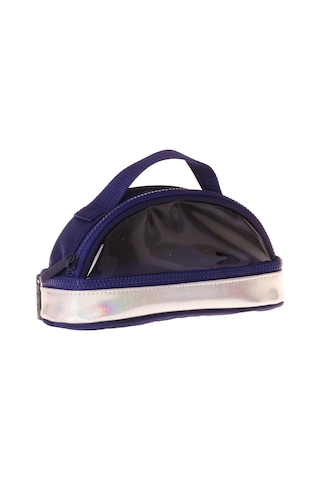Kaukko Navy Blue Silver Parlak Kumaş Detaylı Lacivert - Gümüş Kız Çocuk Kalem Çantası/kalemlik - K1862
