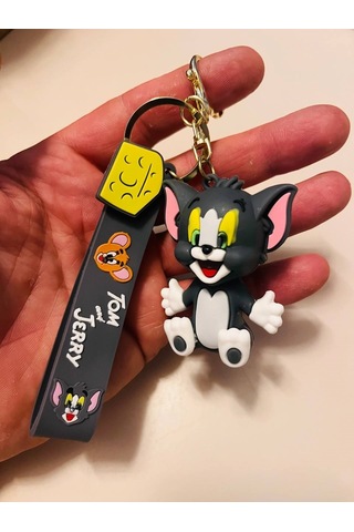 Tom Ve Jerry Sevimli Kedi Tom Silikon Anahtarlık Çanta & Araba Süsü